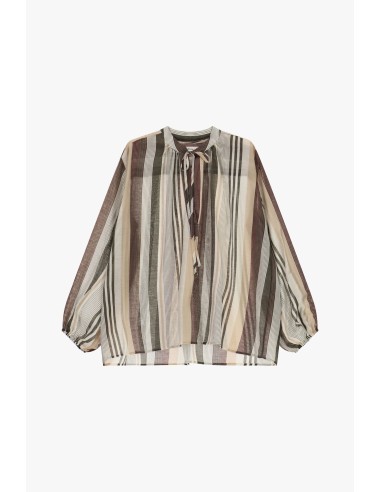 Blouse ample à rayures et à manches longues Dixie
