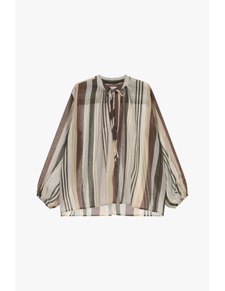 Blouse ample à rayures et à manches longues Dixie