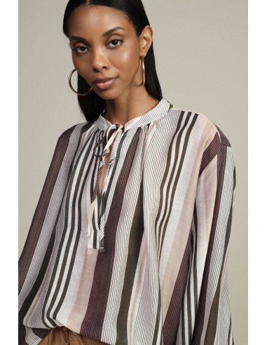 Blouse ample à rayures et à manches longues Dixie