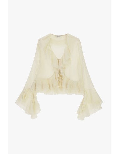 Blouse courte à volants et manches amples Dixie