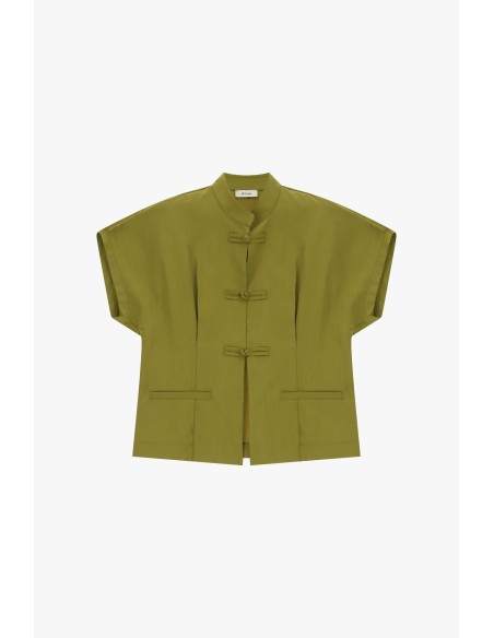 Chemise courte avec fermeture nouée et poches frontales Dixie