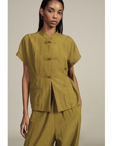Chemise courte avec fermeture nouée et poches frontales Dixie