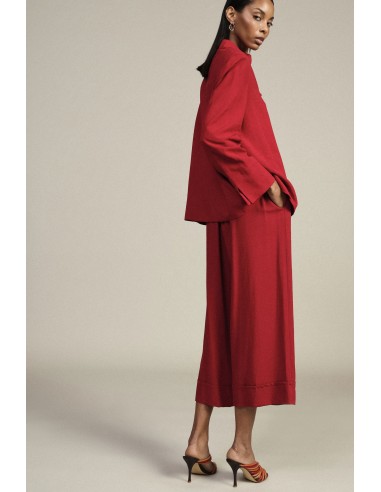 Pantalon palazzo cropped avec maxi revers Dixie