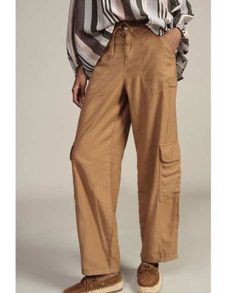 Pantalon palazzo avec poches cargo latérales Dixie