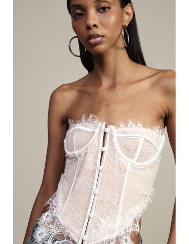 Dixie bodysuit met kanten inzetstukken en baleinen