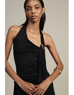 Top asymétrique avec détail broche dorée Dixie
