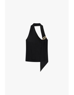 Asymmetrische top met gouden brochedetail Dixie 2
