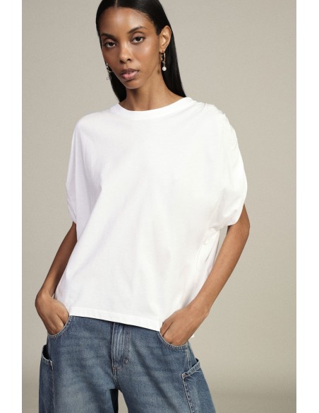 Dixie T-shirt met lange mouwen en gerimpelde schouders