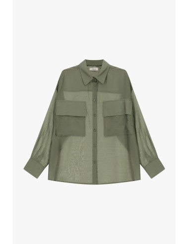 Chemisier transparent oversize avec poches plaquées sur le devant Dixie
