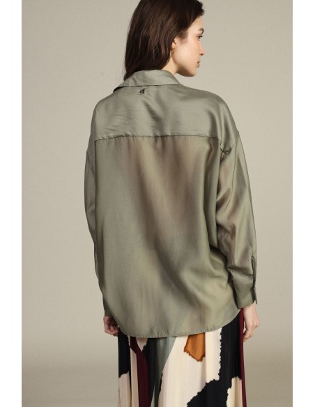 Chemisier transparent oversize avec poches plaquées sur le devant Dixie
