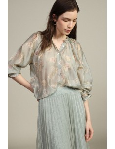 Blouse ample à motif floral et manches longues Dixie