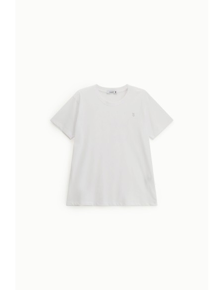 T-shirt coupe regular à col rond avec logo brodé Please