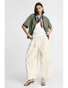 Cropped palazzobroek met elastische tailleband aub