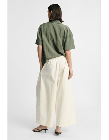 Pantalon palazzo cropped à taille élastiquée Please