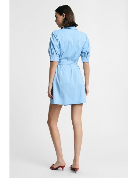 Robe courte croisée avec ceinture et fleur Please