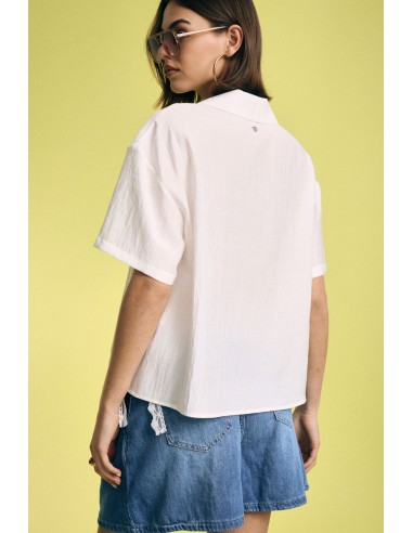 Boxy shirt met korte snit en borstzak alstublieft