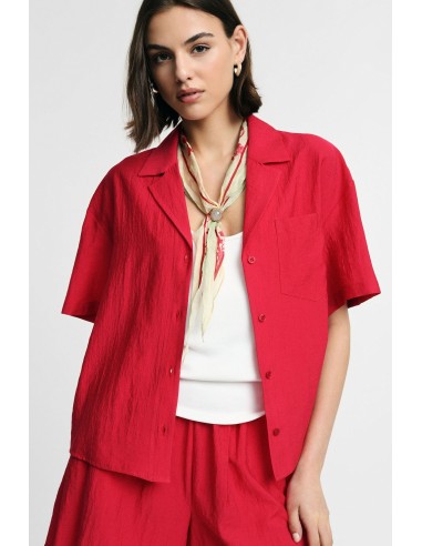 Boxy shirt met korte snit en borstzak alstublieft