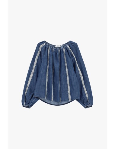 Blouse ample avec empiècements rayés et manches longues, s’il vous plaît