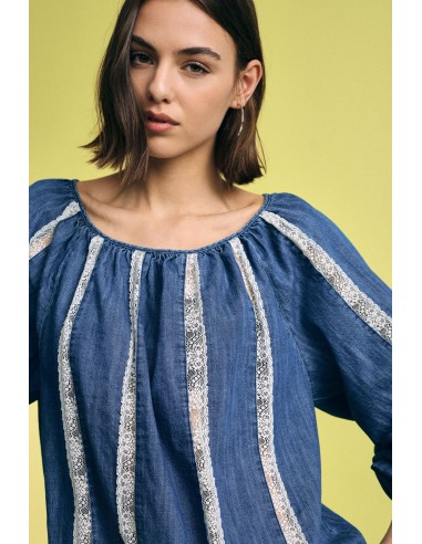 Blouse ample avec empiècements rayés et manches longues, s’il vous plaît