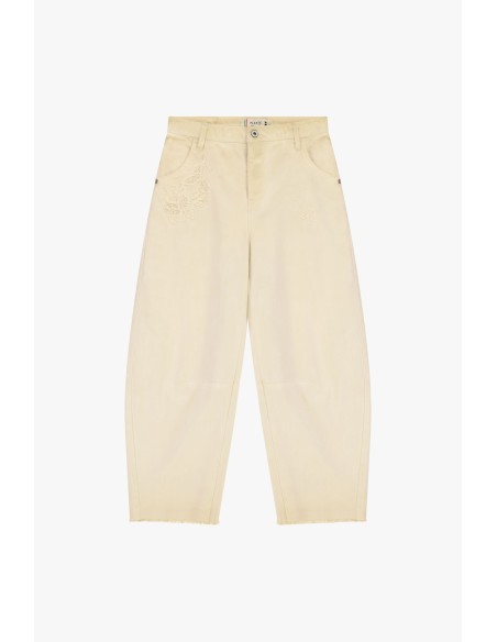 Pantalon taille haute à bas brut Please
