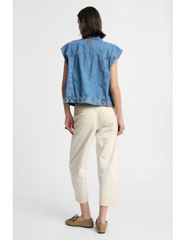 Broek met hoge taille en onafgewerkte zoom, alstublieft
