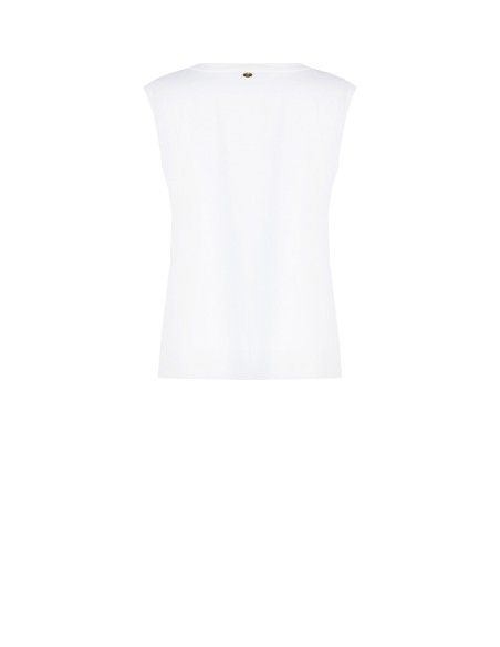 Ruimvallend mouwloos T-shirt met maxi-opdruk en stervormige studs van Rinascimento