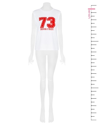 T-shirt ample sans manches avec maxi imprimé et clous en forme d’étoiles Rinascimento