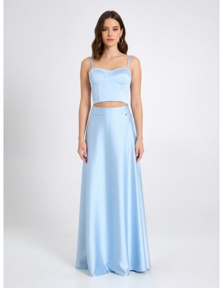 Rinascimento Satin Crop Top Corset With Cups