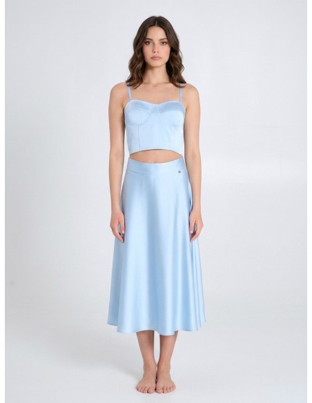 Rinascimento Satin Crop Top Corset With Cups