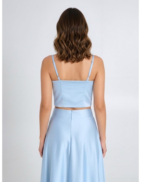 Rinascimento Satin Crop Top Corset With Cups