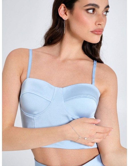 Rinascimento Satin Crop Top Corset With Cups