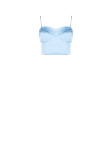 Rinascimento Satin Crop Top Corset With Cups