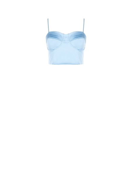 Rinascimento Satin Crop Top Corset With Cups