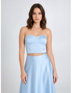 Rinascimento Satin Crop Top Corset With Cups