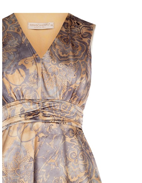 Rinascimento - Top à col en V et taille en satin