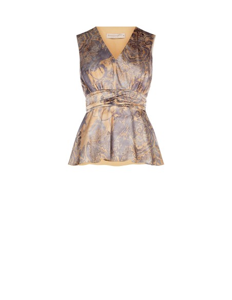 Rinascimento - Top à col en V et taille en satin