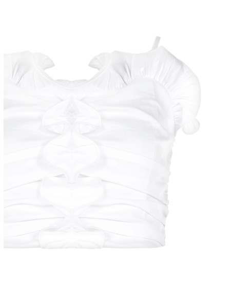 Rinascimento - Corset en coton mélangé avec volants