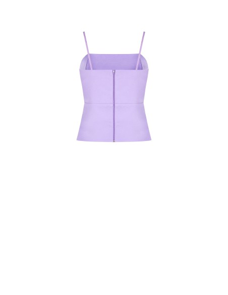 Bustier Crop Top en tissu technique avec strass Rinascimento