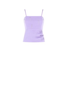 Bustier Crop Top en tissu technique avec strass Rinascimento