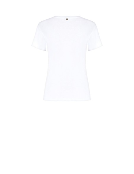 Regular T-shirt van katoen met slogan in goudfolie Rinascimento