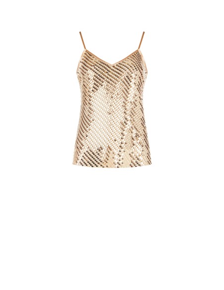 Top en maille fluide recouvert de paillettes Rinascimento
