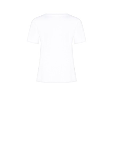 T-shirt regular en coton avec imprimé chat portant des lunettes en strass Rinascimento