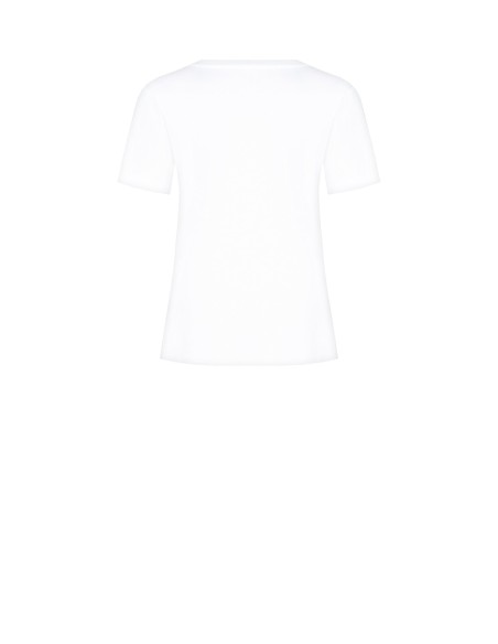 Regular T-shirt van katoen met tennisbeertjeprint en strasssteentjes van Rinascimento