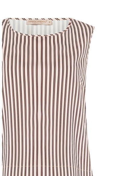 Rinascimento - Top sans manches large en satin rayé