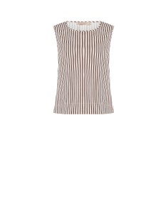Rinascimento - Top sans manches large en satin rayé