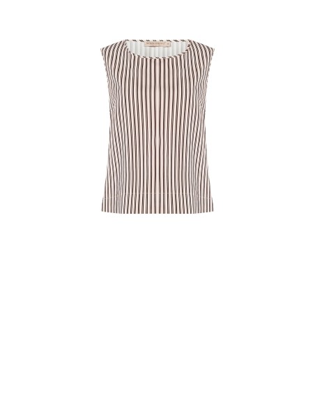 Rinascimento - Top sans manches large en satin rayé