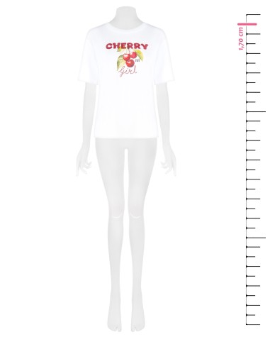 Oversized katoenen T-shirt met kersenprint van Rinascimento