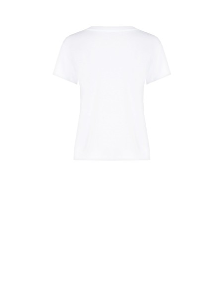 Grand T-Shirt en coton avec imprimé lapin et perles Rinascimento