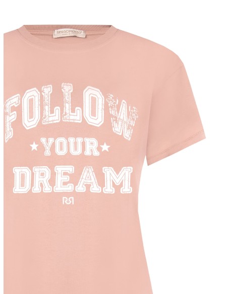 T-Shirt régulier en coton avec impression vintage style baseball Rinascimento