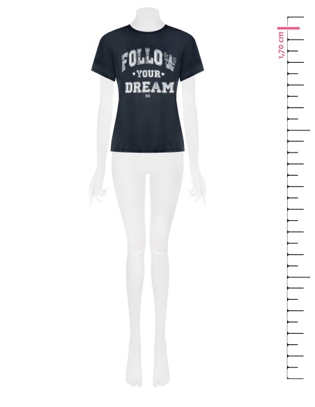 T-Shirt régulier en coton avec impression vintage style baseball Rinascimento